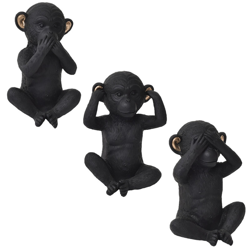monkey see no evil hear no evil speak no evil figurines
